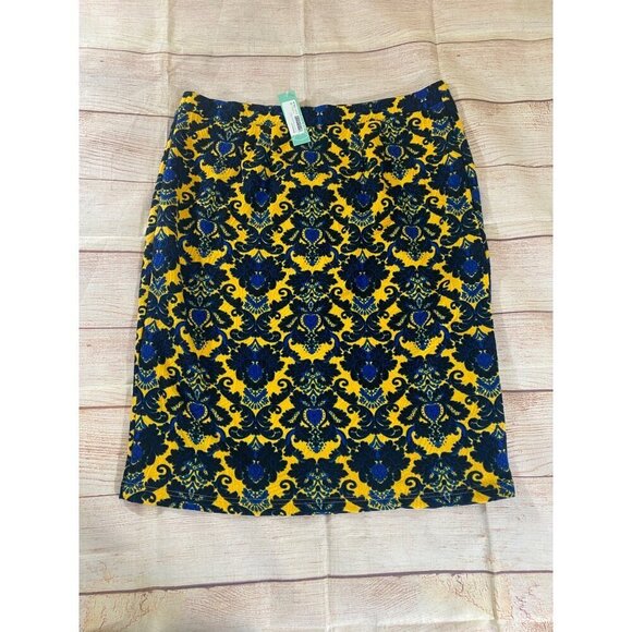 NWT Stitch Fix Brixton Ivy's Women's Yellow Blue Patterned Skirt - 2XL - Picture 9 of 12